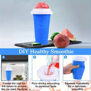 Set of 2 frozen yogurt cups with colorful silicone lids for ice cream smoothies outdoor parties