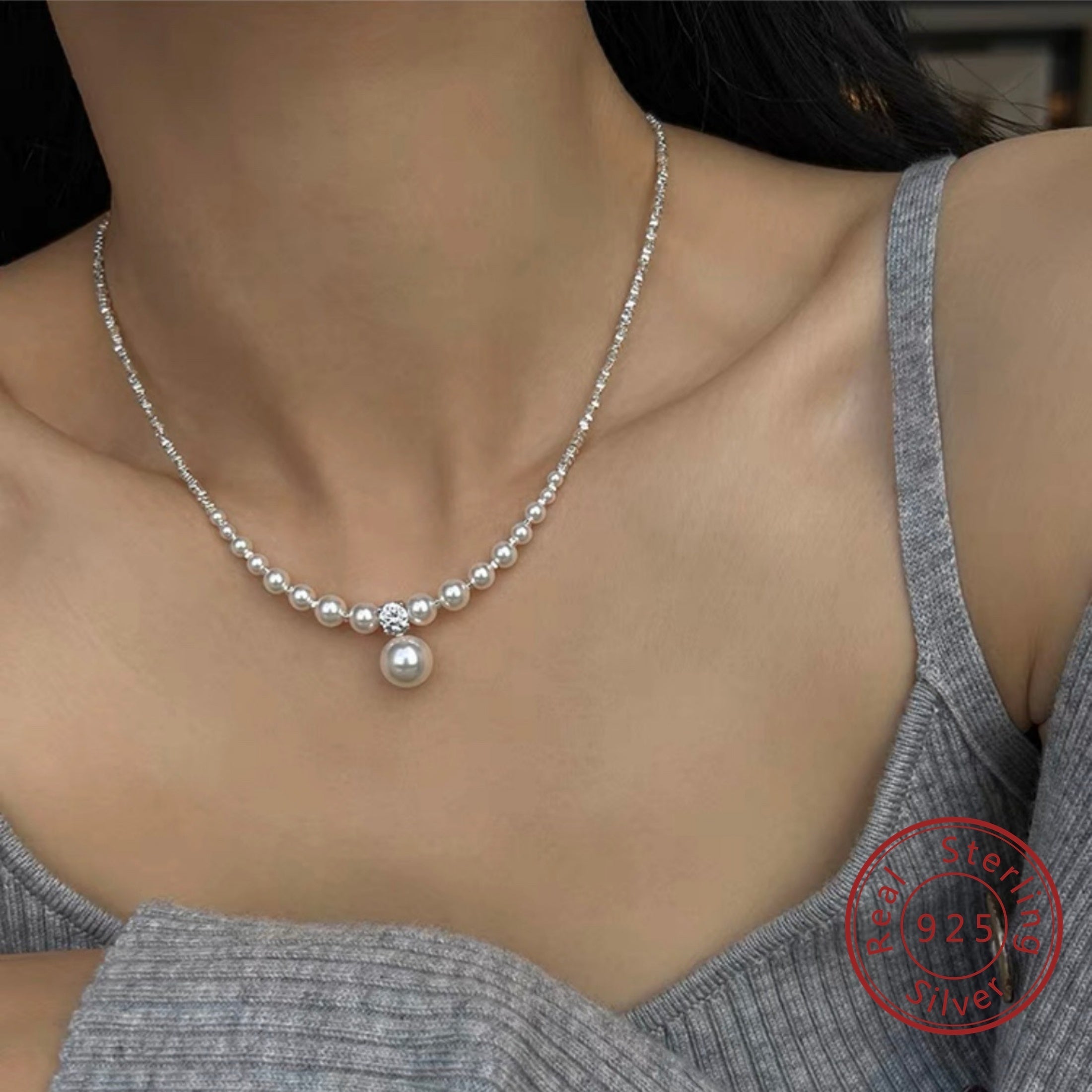 Qo'l bilan tayyorlangan original dizaynli marjon, zirkoniya qobig'i marjon va 925 sterling kumushda sozlanadigan zanjir, nafis vintage hashamatli sviter zanjiri. Sevimlilarga sovg'a berish uchun mukammal bo'lgan ko'p qirrali minimalist kundalik taqinchoq.