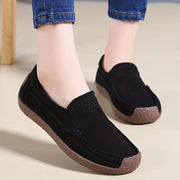 Women's Lightweight Closed-Toe Slip-On Loafers for Summer with T-strap and Man Made Materials