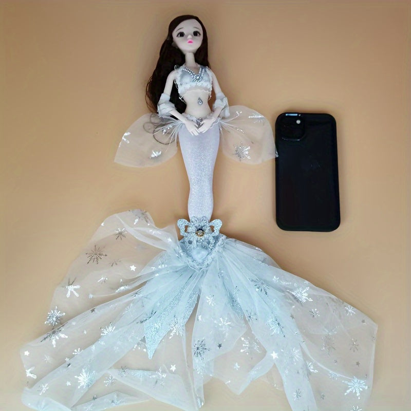 44.98cm Mermaid Doll for Girls with Realistic Eyes Movable Joints Dress-Up Accessories