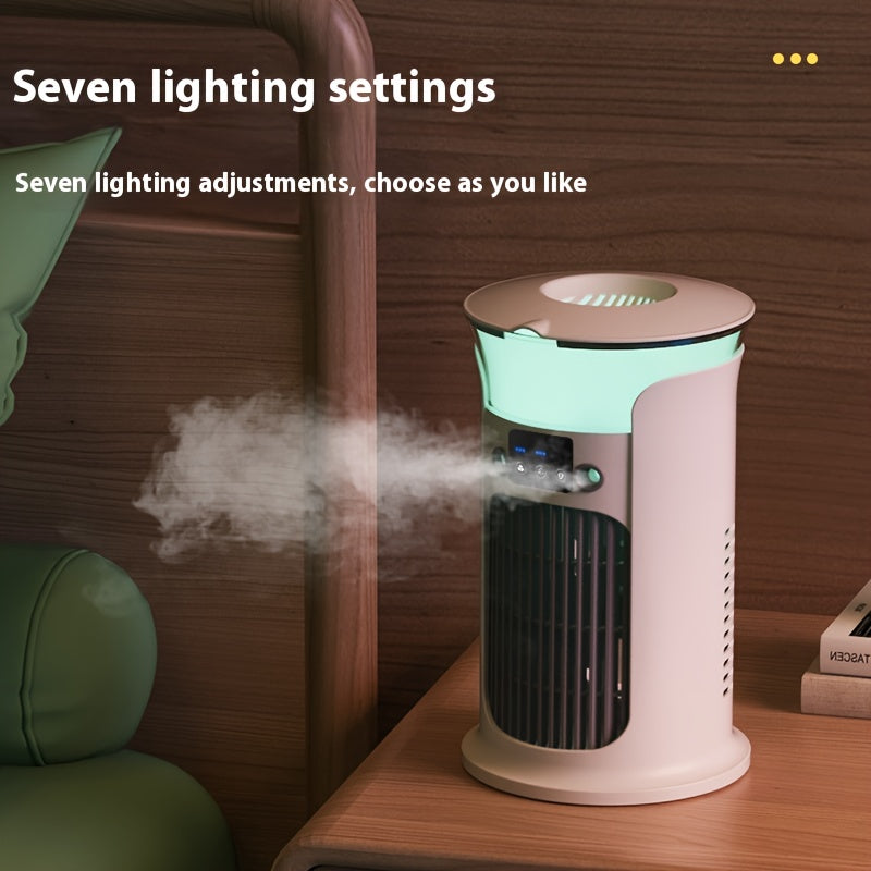 Portable USB Air Cooler Mini Desktop Humidifier Fan Quiet Compact Cooling for Home Office