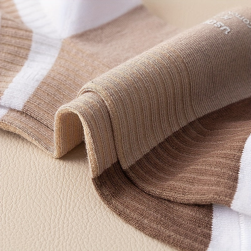 Men's Cotton Low Cut Socks Set of 5 Breathable Odor Control Sweat Absorbing for Spring Summer