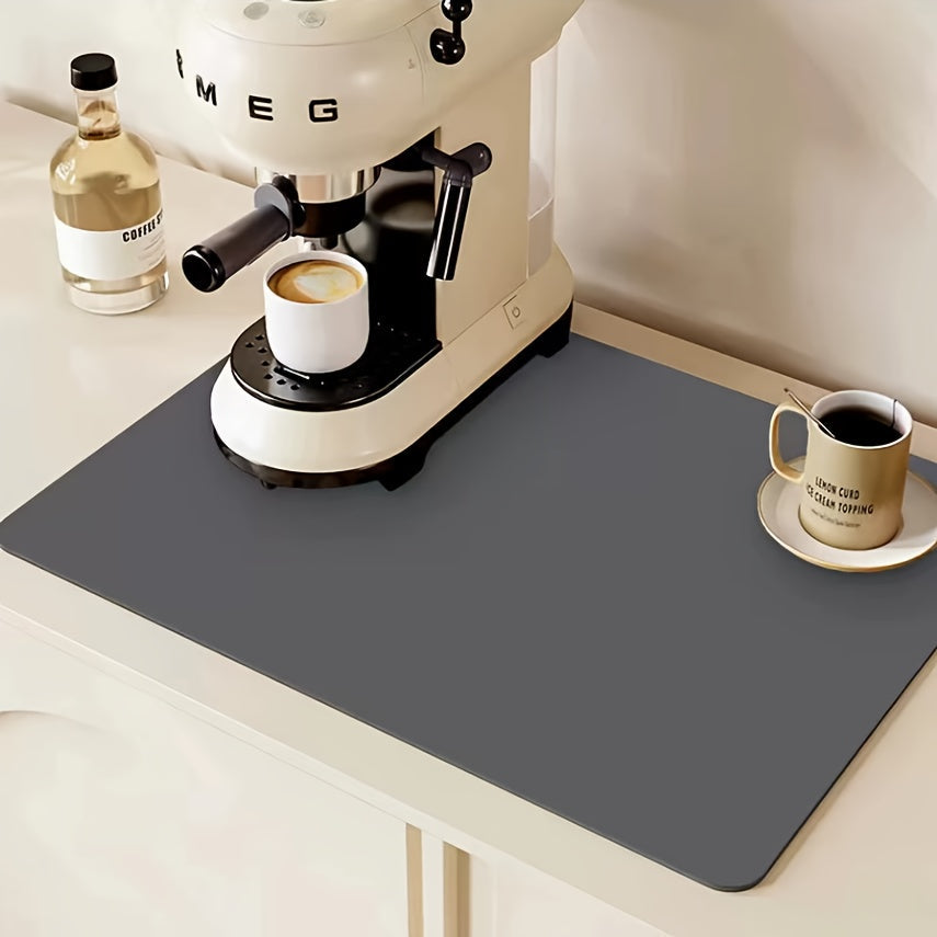 Single Pack Coffee Machine Pad Countertop Protector Non-Slip Absorbent Solid Color