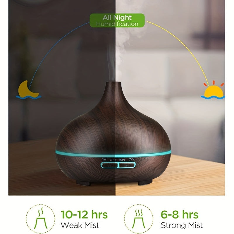 550ml Ultrasonic Essential Oil Diffuser with Remote Control Waterless Auto-Off