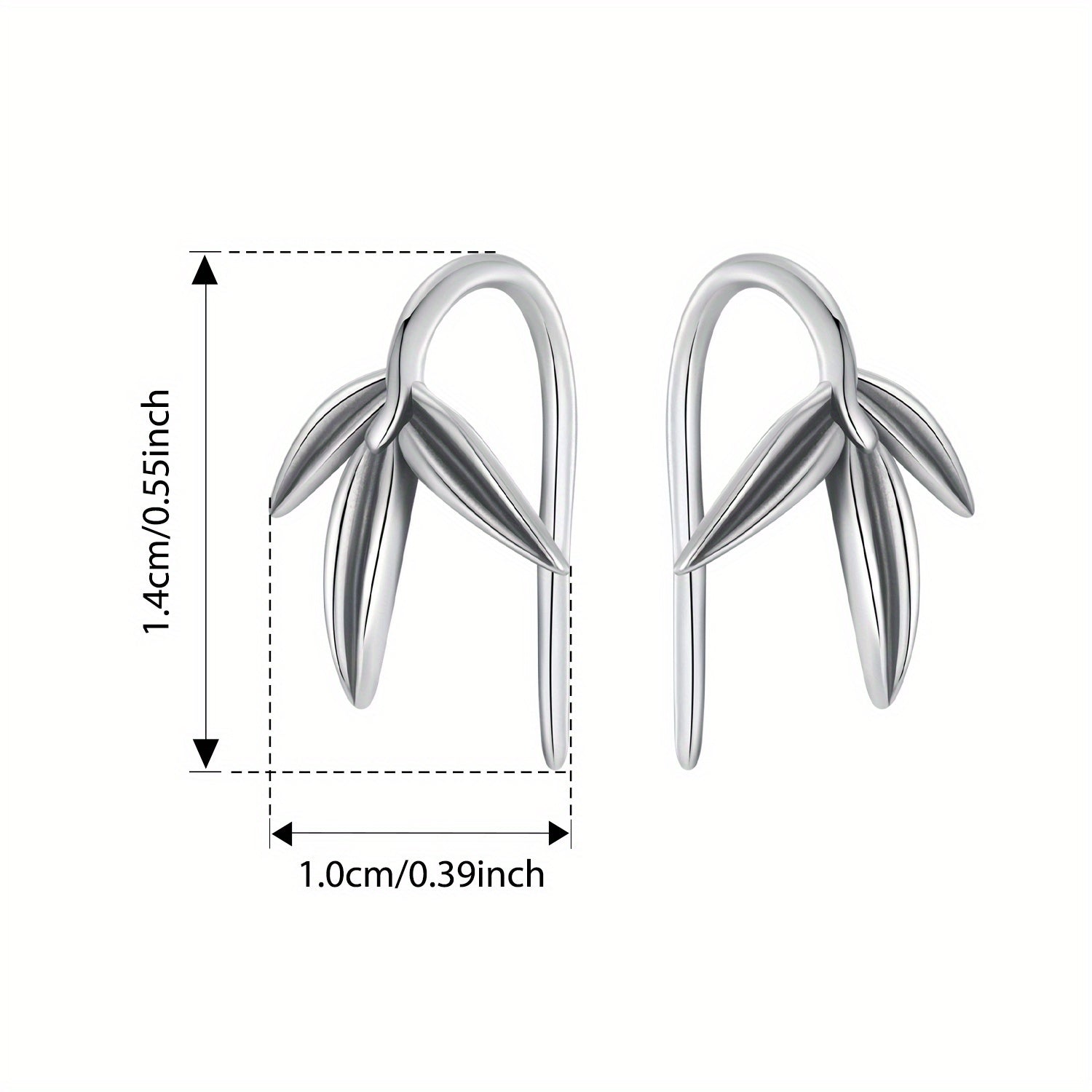 Women’s Bamboo Inspired Drop Earrings Hypoallergenic Sterling Silver Lightweight Casual Jewelry