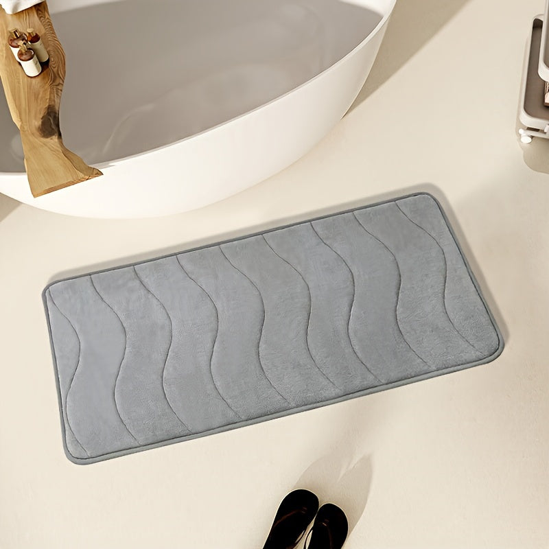 Soft Absorbent Waterproof Rectangular Bath Mat for Bathroom Shower Tub