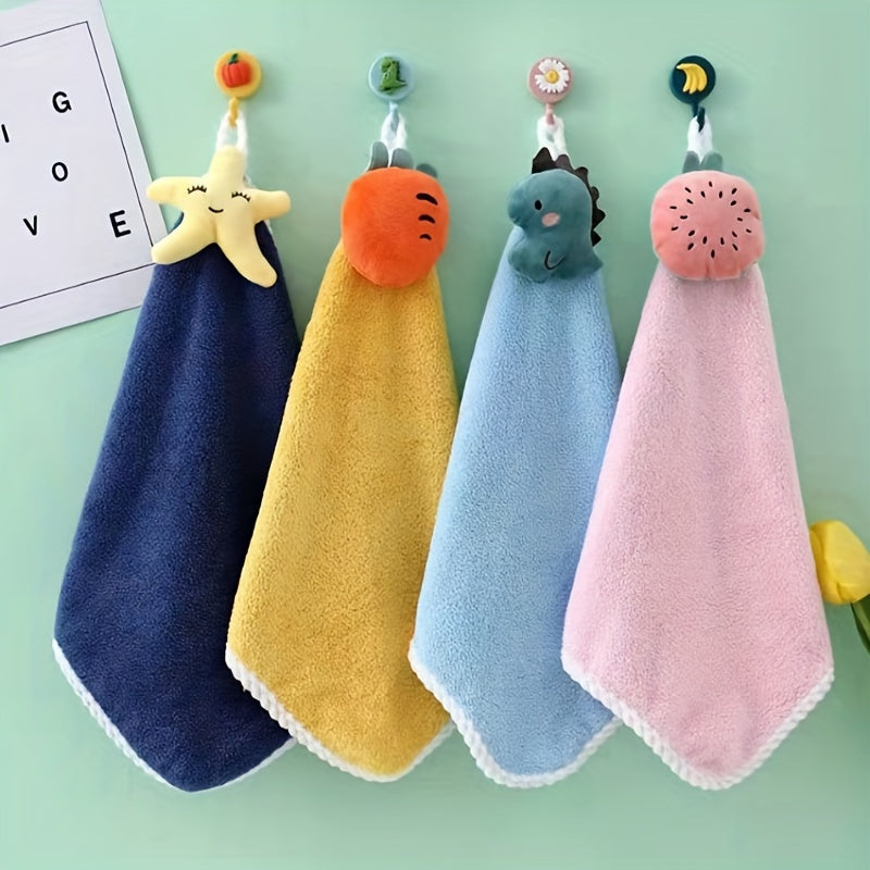 Absorbent Cartoon and Coraline Hand Towels for Kitchen and Bathroom Use