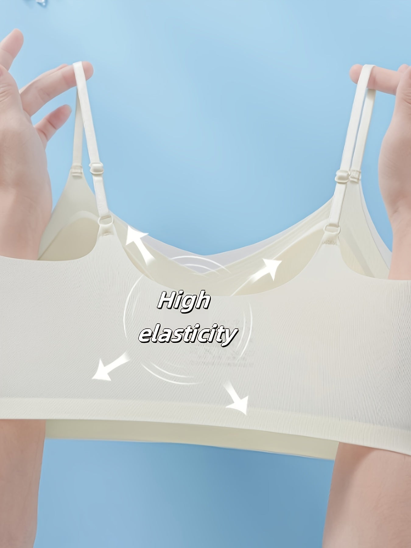 Wireless Cami Bra for Women with Push-Up Full Coverage Removable Pads Nylon Elastane