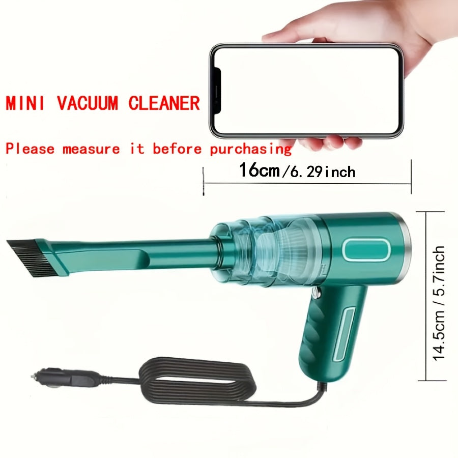 12V Car Vacuum Cleaner with Flat-Billed Bird Nozzle 3.6KPa Suction 0.1-0.2L Dust Cup Quiet 65dB