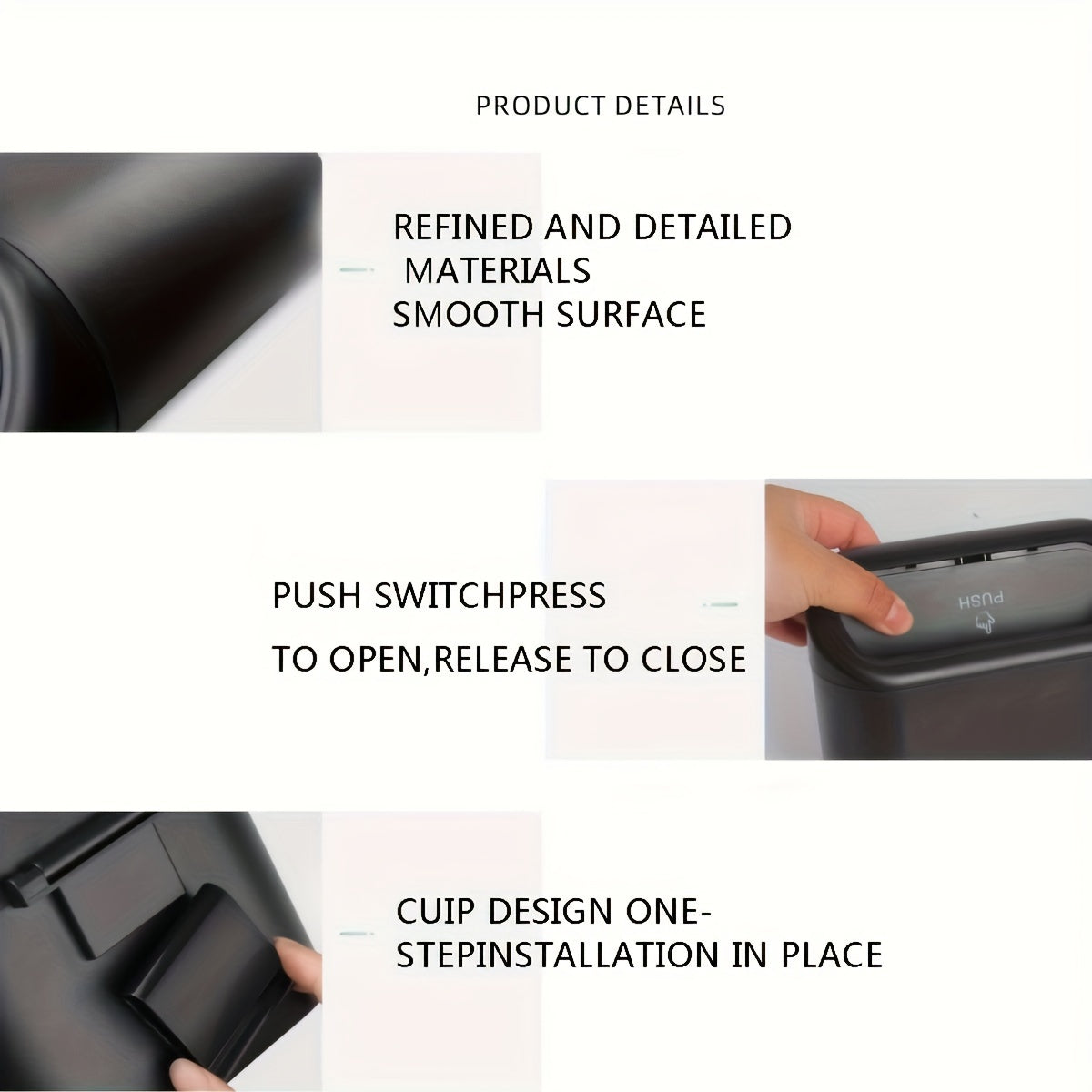 Compact Car Trash Can with Lid Leakproof Waterproof Includes Garbage Bags for Vehicle and Home Storage