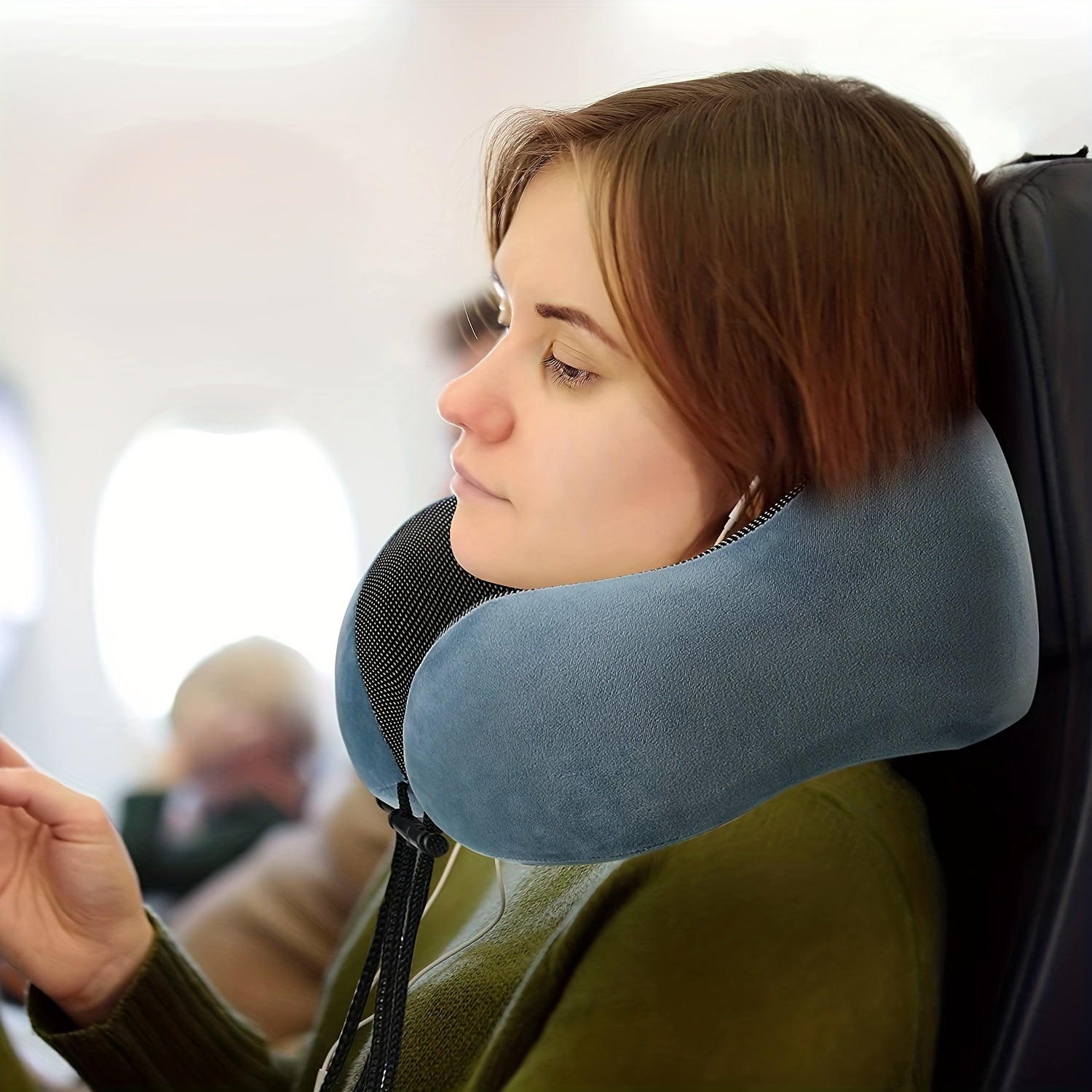 Memory Foam Neck Pillow for Travel and Bed Support Cervical Cushion
