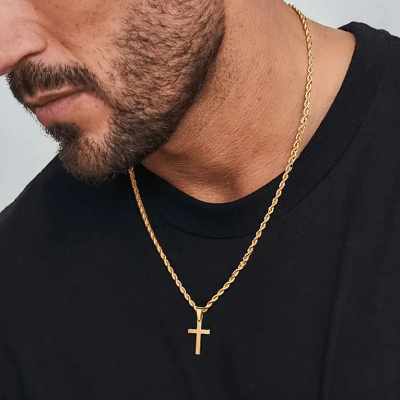 Unisex Cross Pendant Necklace Light Luxury Chain for Everyday and Holidays