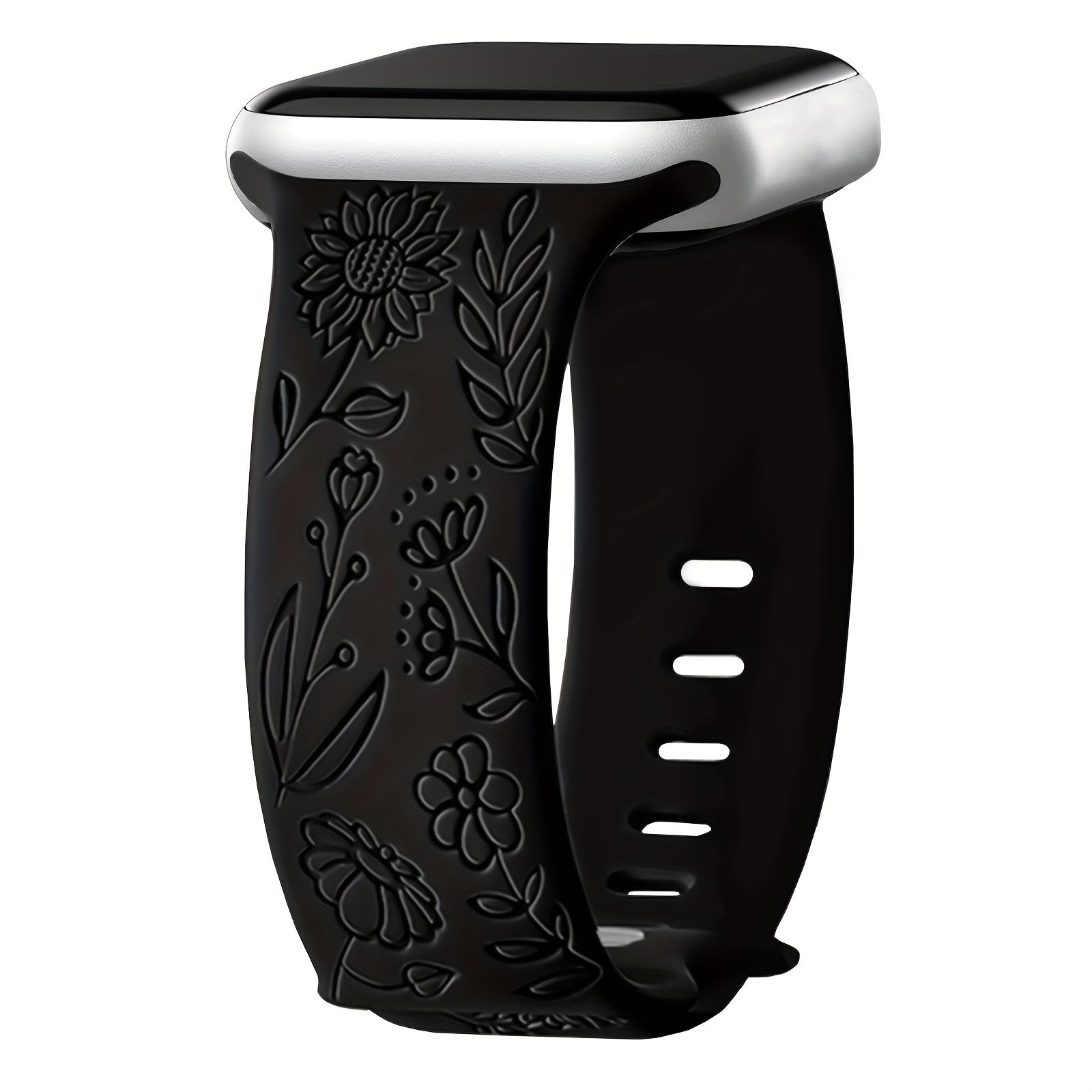 Women's Floral Silicone Apple Watch Band Compatible with Series 1-9 and Ultra