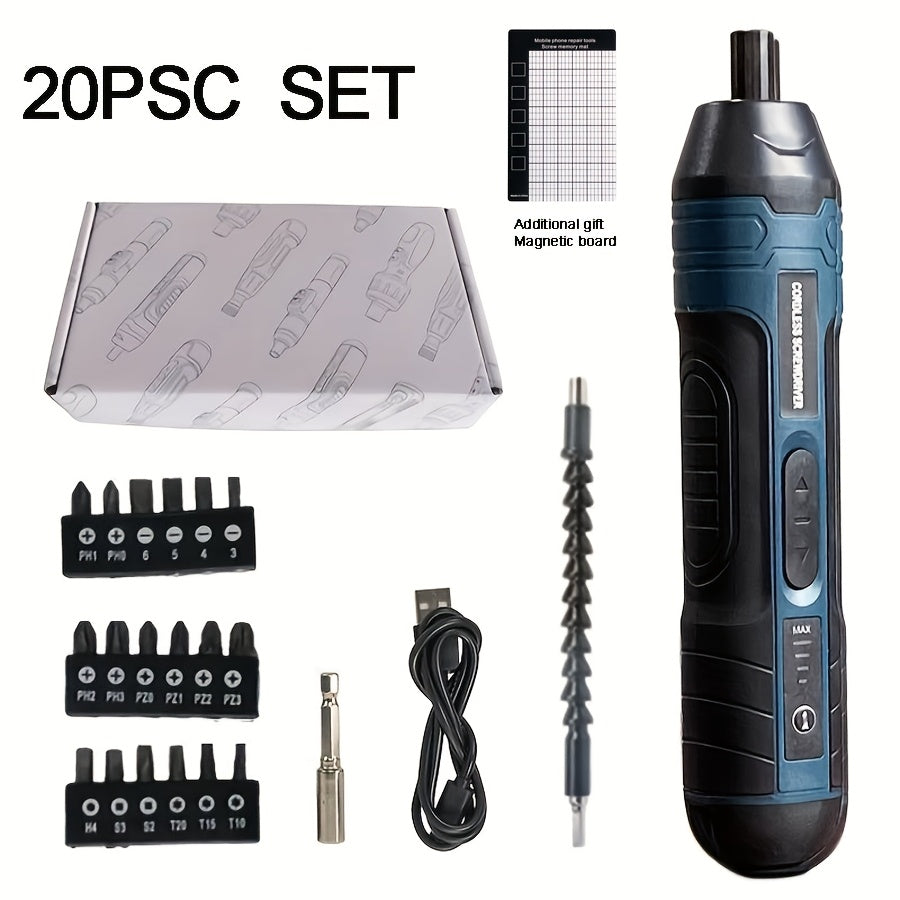 Cordless Electric Screwdriver with 1300mAh Lithium Battery Adjustable Torque and Speed