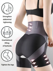Pantalones cortos moldeadores de cintura alta para mujer con control de abdomen y tela transpirable