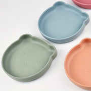 Plato de silicona para niños con secciones divididas y ventosa, libre de BPA, de grado alimenticio, duradero, fácil de limpiar