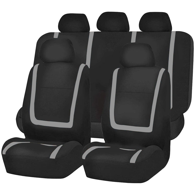 Universal Car Seat Covers Full Set Polyester Gray Purple Black Blue Red