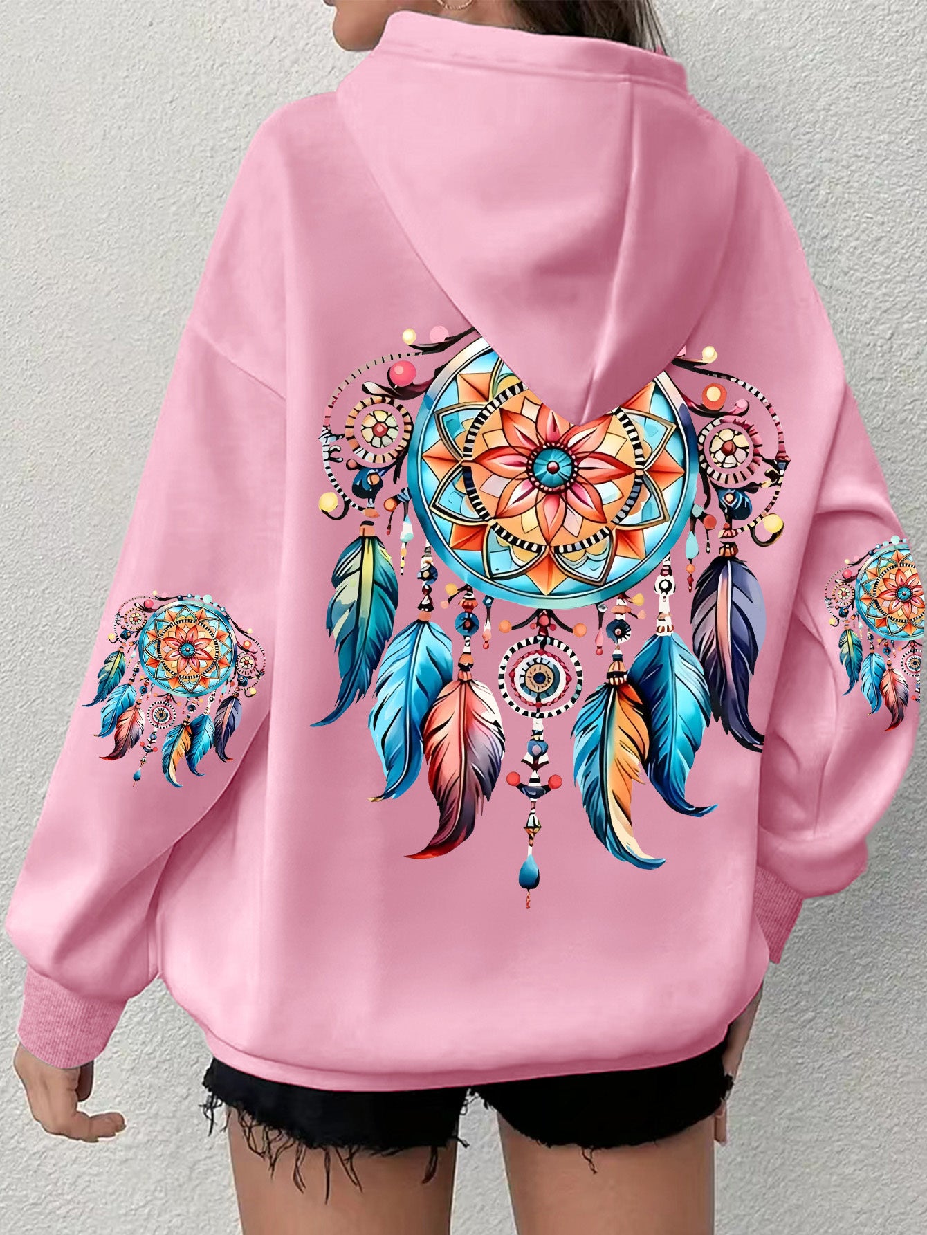 Women's Plus-Size Casual Hoodie with Graphics and Kangaroo Pocket
