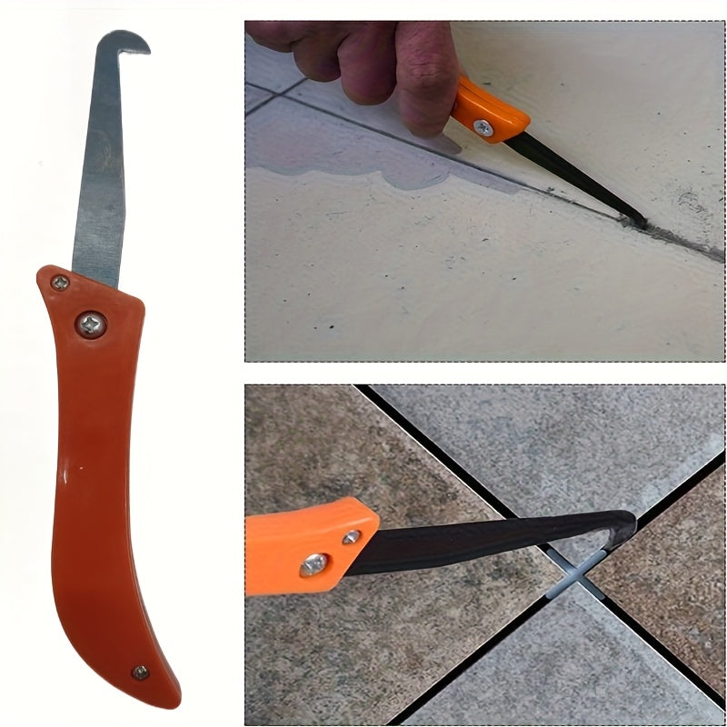 Heavy-Duty Metal Weed Puller Tool Garden Weed Remover for Pathways Lawn Orange