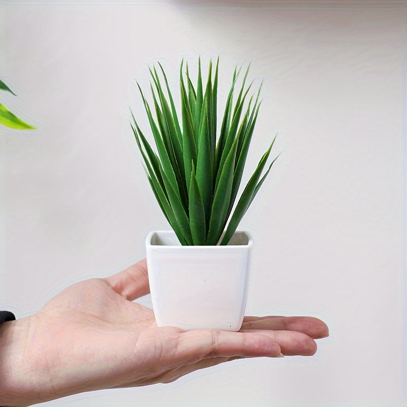 Set of 6 Nordic-Style Artificial Plants with Containers for Home Office Decor