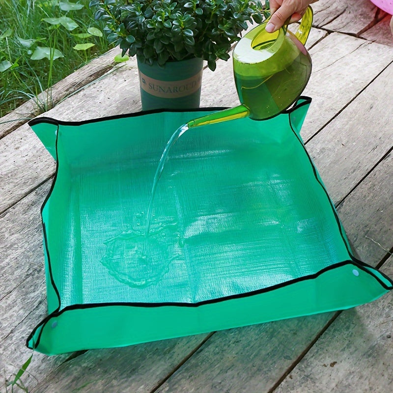 Waterproof Gardening Mat for Soil Changing 32x32cm Green with Handles