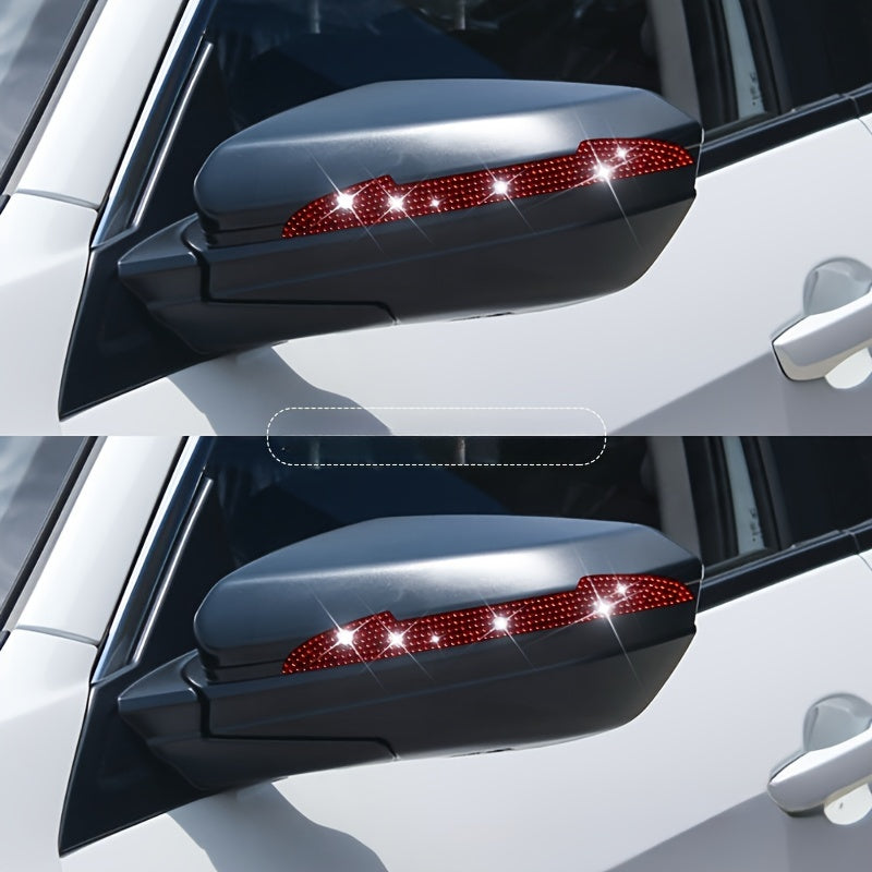 2pcs Car Door Edge Guards Rhinestone Plastic Anti-Scratch Collision Protectors