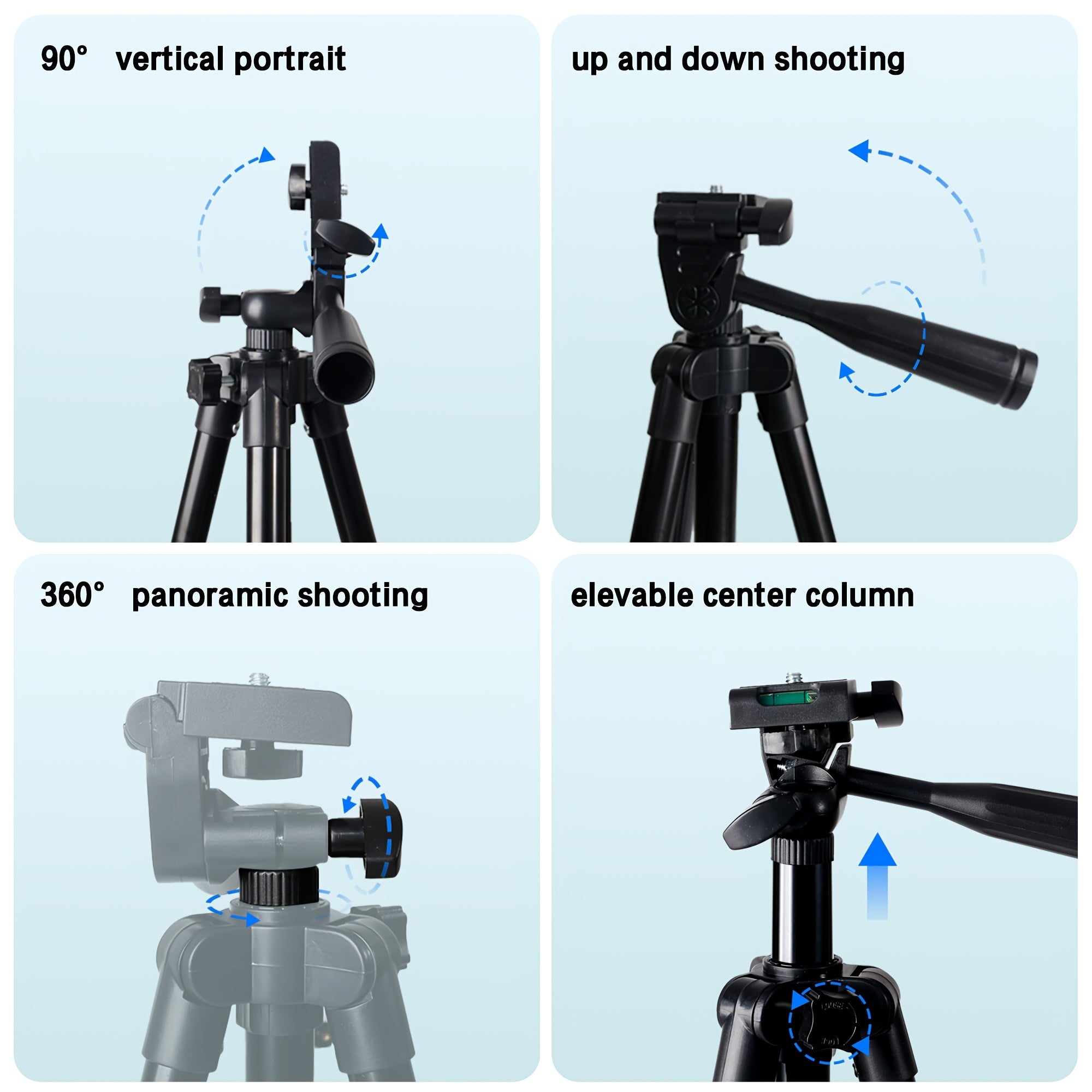 Aluminum Alloy Tripod with Gimbal Head 132cm for Photography Vlogging Live Streaming