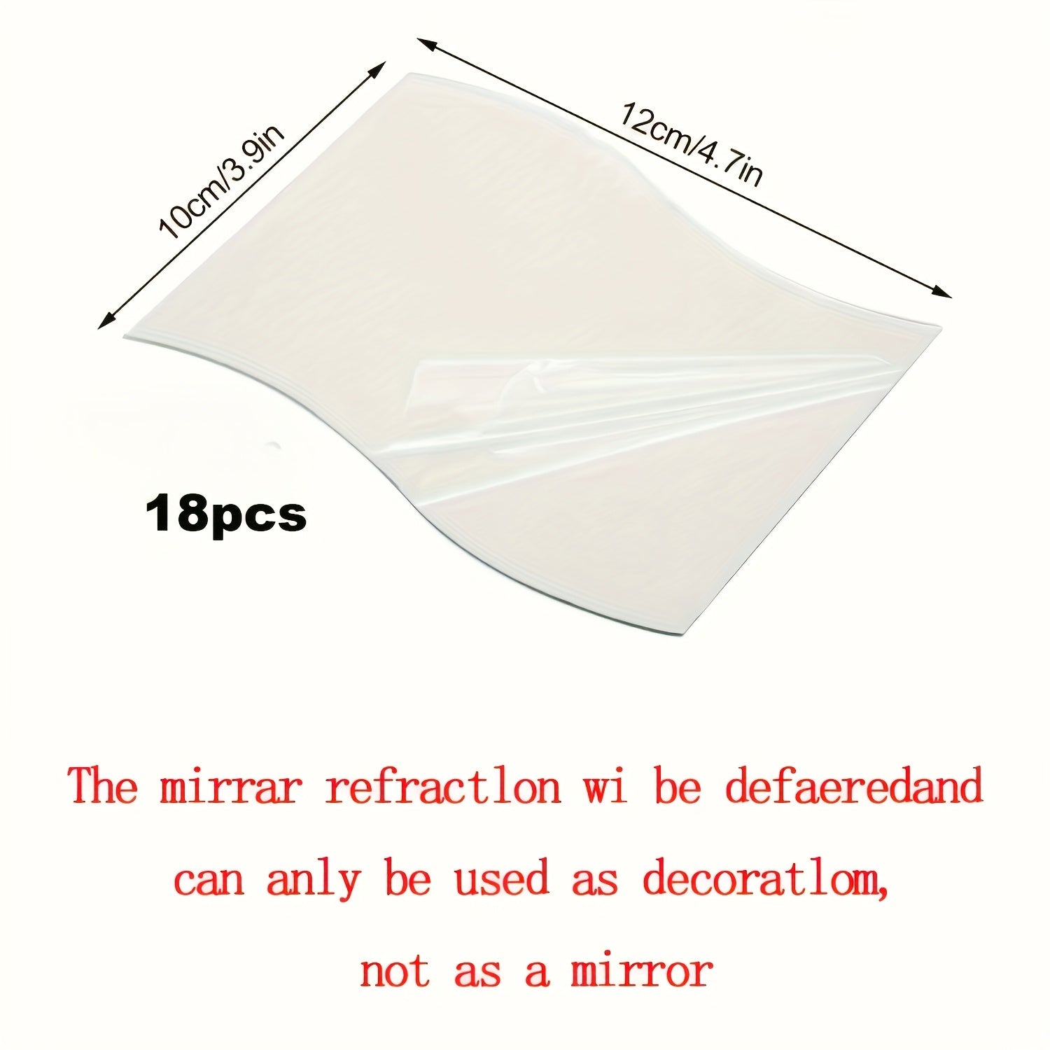 Irregular Mirror Wall Decal Sticker Self-Adhesive for Bedroom and Living Room 11.94cm x 9.91cm