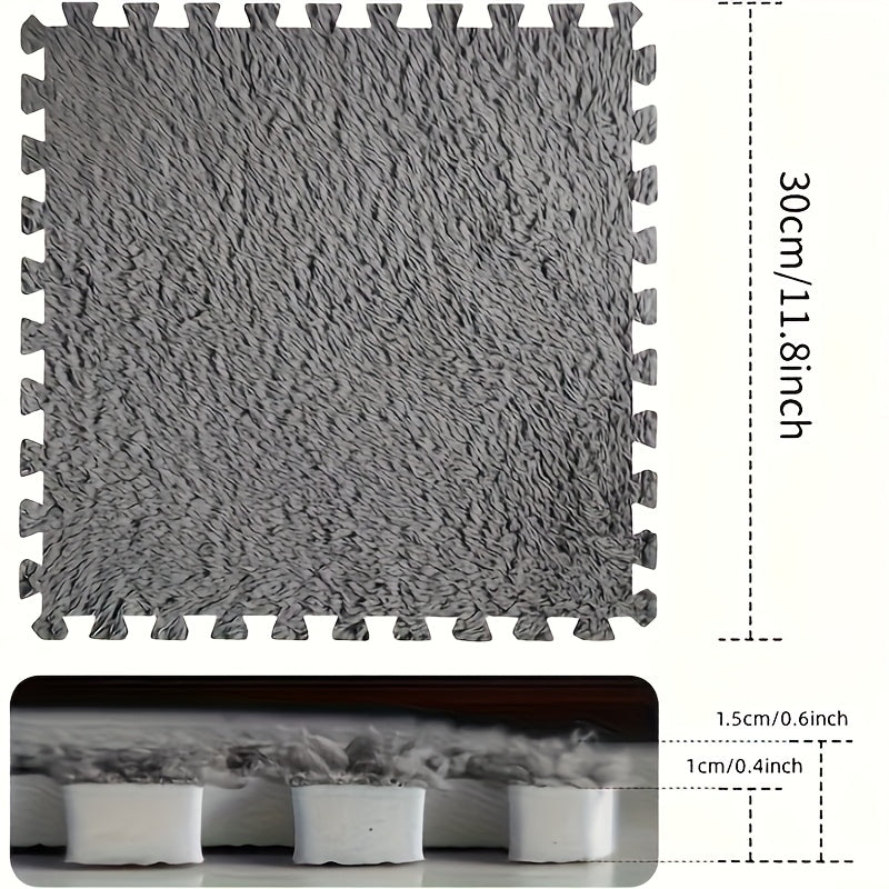Interlocking Puzzle Carpet Tiles 30 Pack Low Pile Washable Indoor Bedroom Noise Reduction