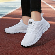 Women Casual Sneakers Solid Color Lace-Up Lightweight Breathable Shoes