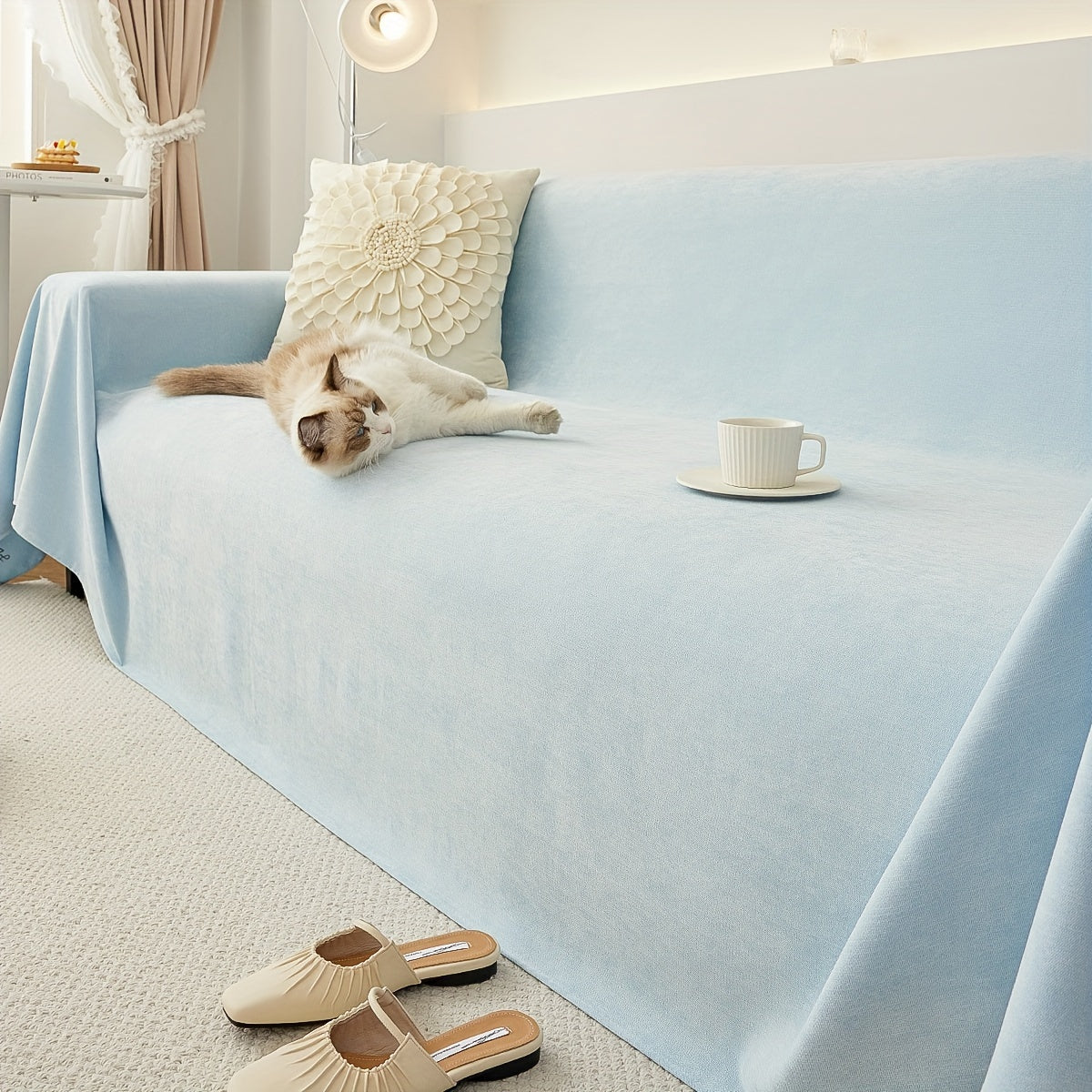 Chenille Sofa Cover All-Weather Furniture Protection for Living Room and Bedroom