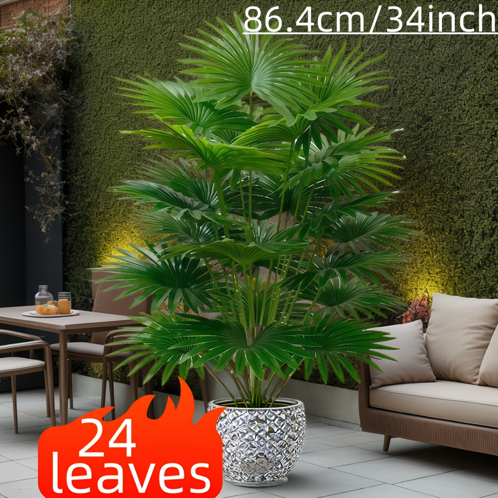 Palmera artificial con 24 hojas grandes para decoración de jardín, hogar y oficina