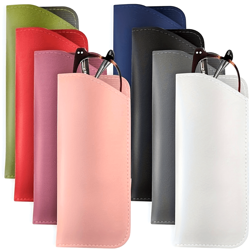 Funda de gafas de cuero sintético portátil en 8 colores