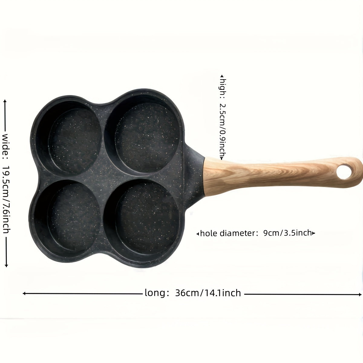 Nonstick Egg Frying Pan 4-Cup Kitchen Cookware for Breakfast and Burgers