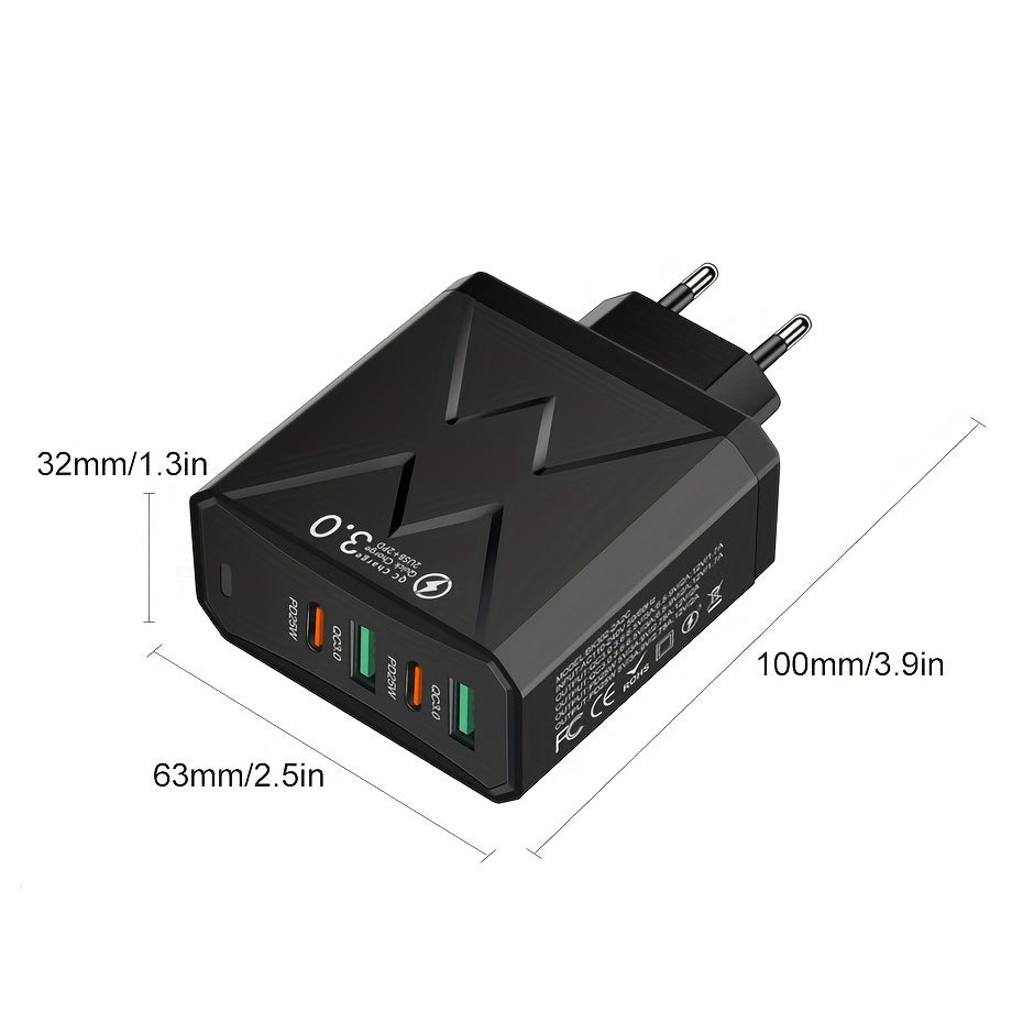 iPhone va Samsung uchun 4 portli 40W tez zaryadlash USB C zaryadlovchi