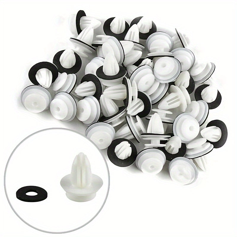 50/100 Pcs Car Door Panel Clips Black White ABS Resin Fasteners Rivets Bumper Clips