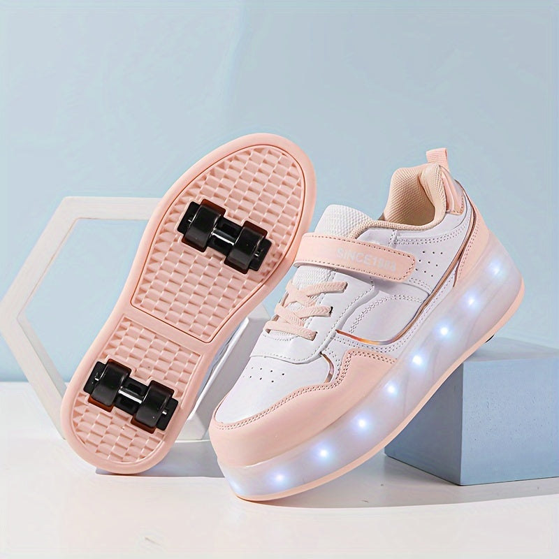 Kids Roller Skates for Girls and Boys with Flashing Lights, All-Season Casual