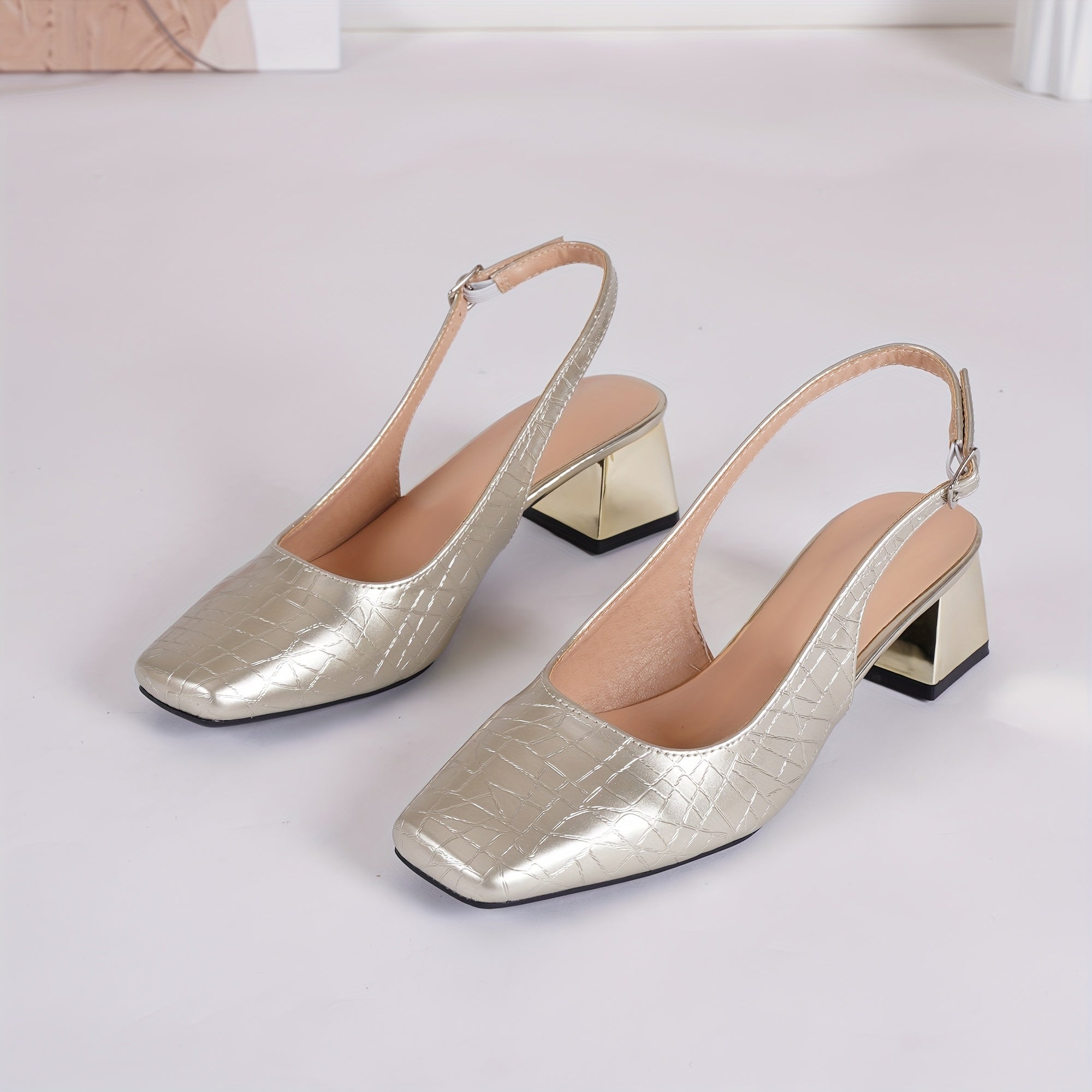 Women's Elegant Square Toe Heels for Four Seasons Fashion