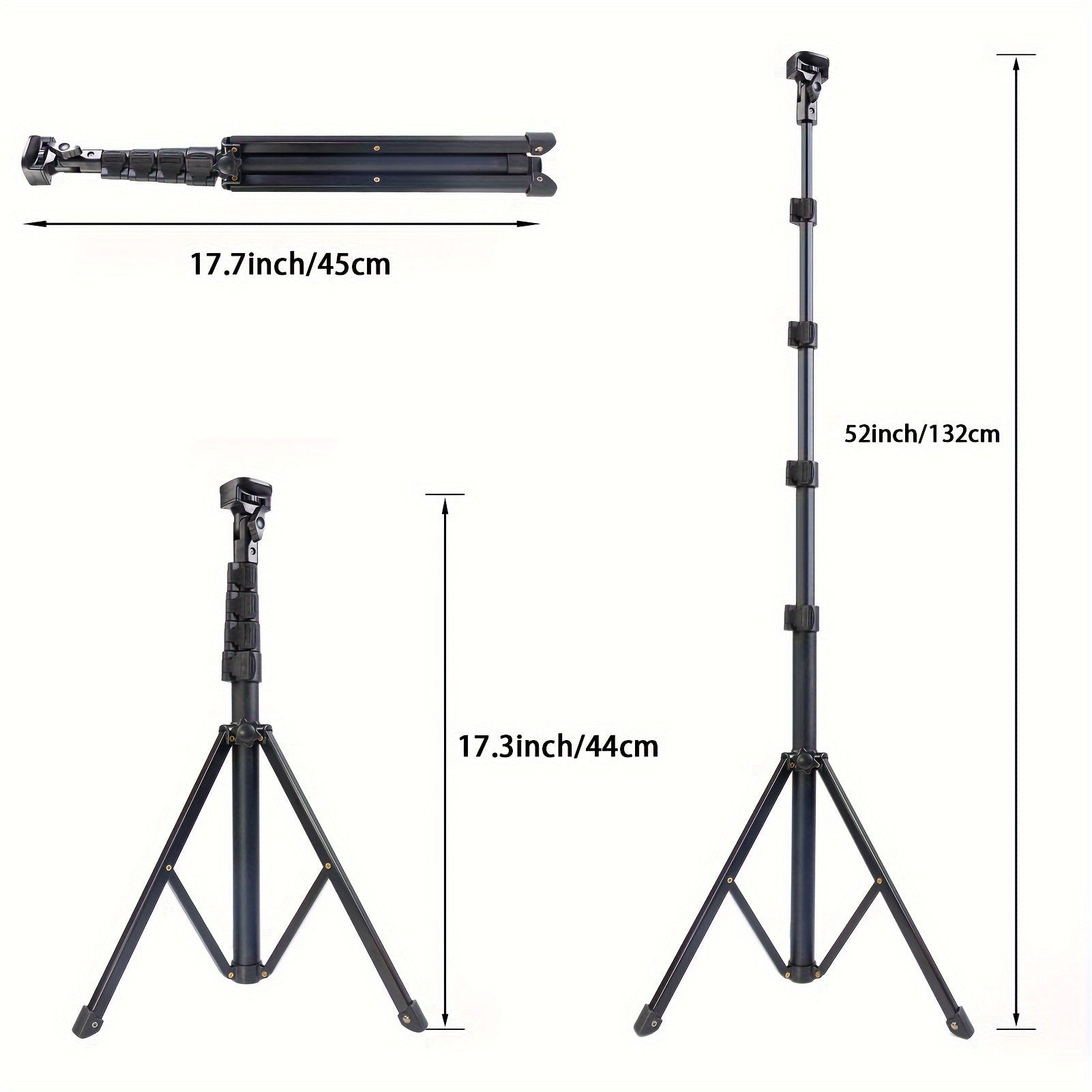 132.08cm Tripod with LED Fill Light and Adjustable 25.4cm Studio Lighting for Photography and Video