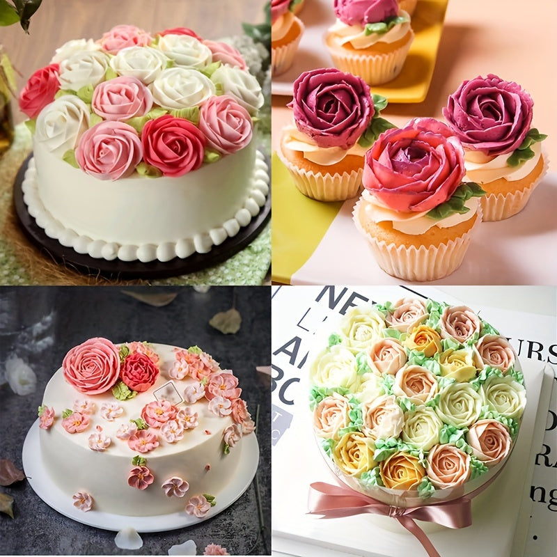 Kek bezash uchun 7 ta metall shprits bilan to'plam, krema va fondant dizaynlari uchun