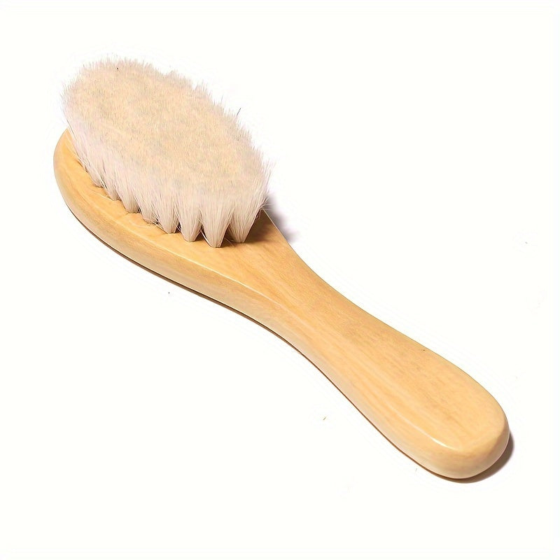 Baby Hair Brush and Comb Set for Newborns Wooden Handle Head Massager 2 Pieces