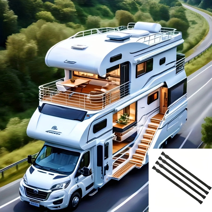 Adjustable White Refrigerator Cabinet Tension Rods Non-Slip Extension