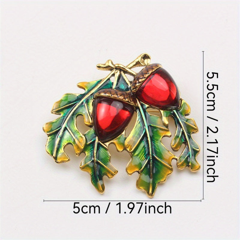 Hazelnut Jelly Nut Brooch Enamel Pin Corsage for Women Elegant Sweater Coat Accessory