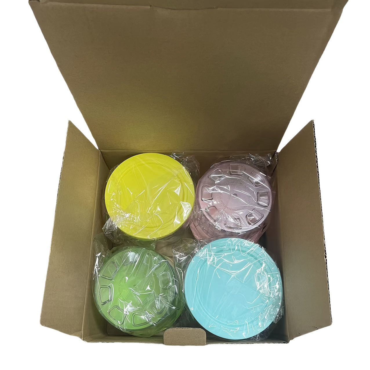 Set of Four 24oz Plastic Food Storage Containers with Lids for Ice Cream Maker