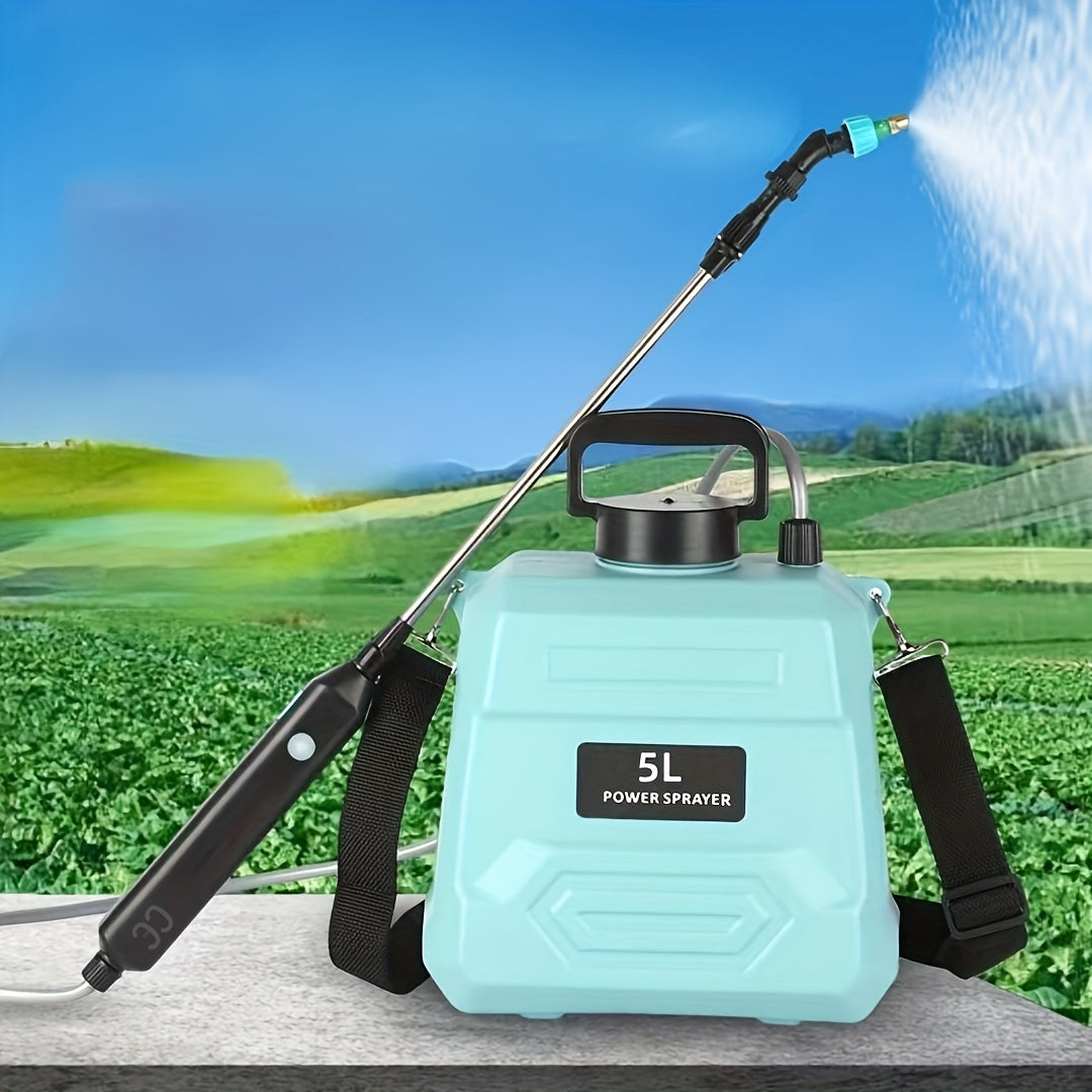 Electric Watering Can 5L Rechargeable USB Blue Plastic Adjustable Nozzle