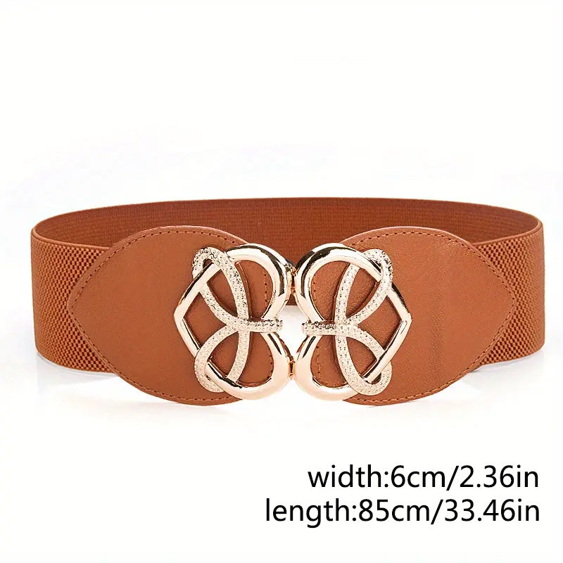 Женский эластичный пояс с пряжкой в форме сердца для повседневных и западных нарядов