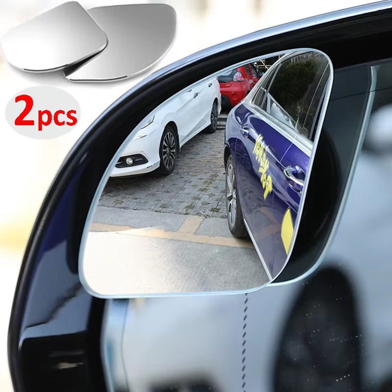 Universal Fit Car Wide-Angle Blind Spot Rearview Mirrors 2 Pack Frameless Flat Lens