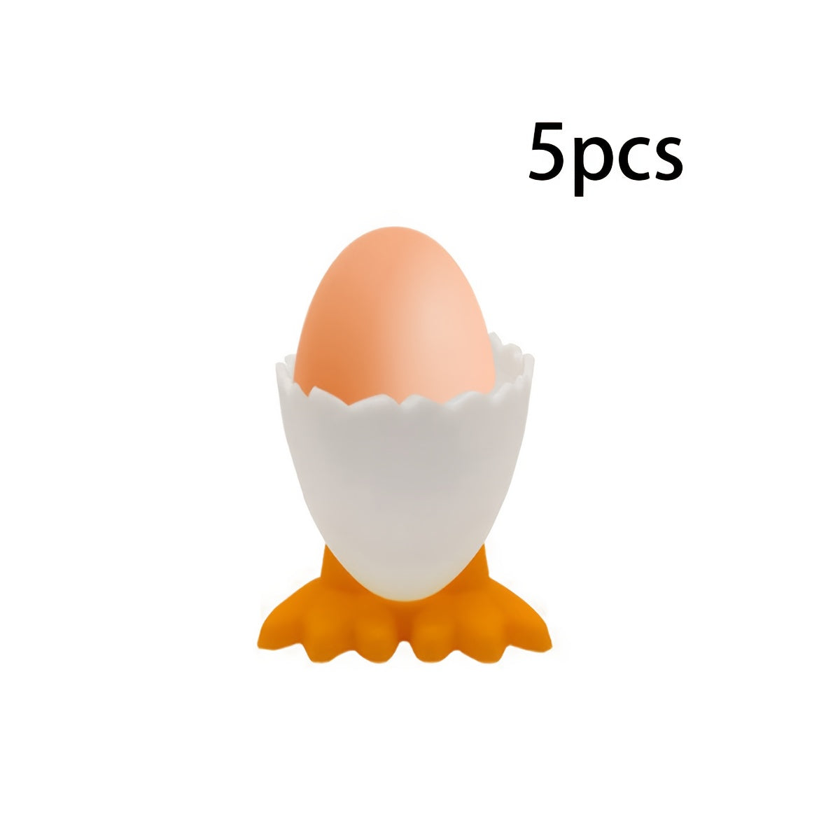 Set of 5 to 10 Plastic Egg Holder Cups Food-Safe Breakfast Egg Containers