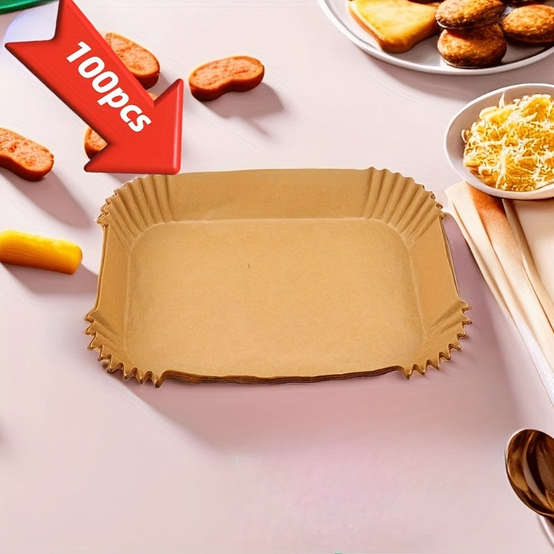 Havo fritöz uchun 100 ta yopishmaydigan qog'oz qoplami, suv va yog'ga chidamli