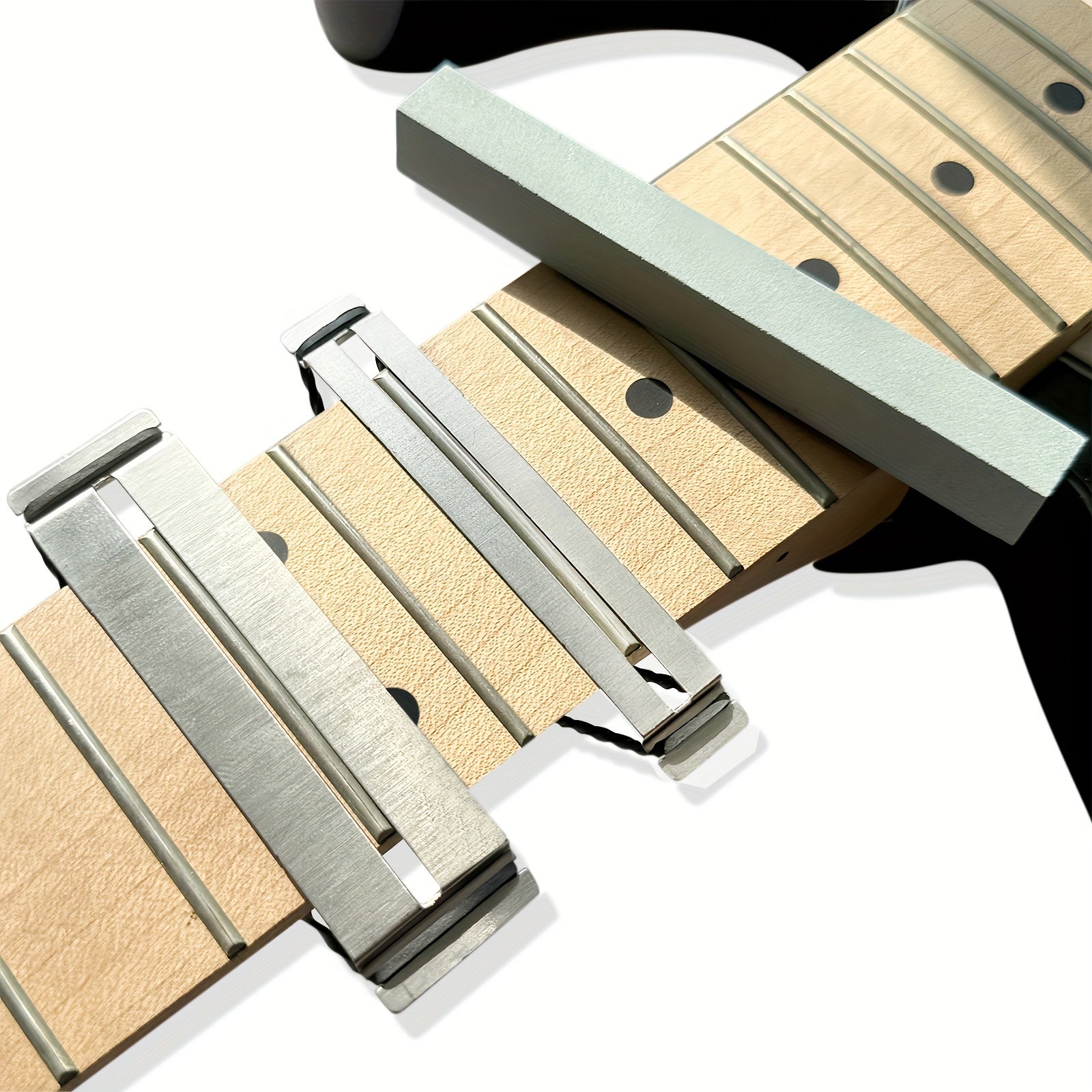 Guitar Fretboard Maintenance Kit with Metal Protector and Grey Dressing Stones